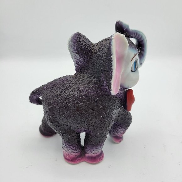Arnart Vintage MCM Elephant With Red Bow Tie Sand Textured Figurine RARE - Picture 3 of 12